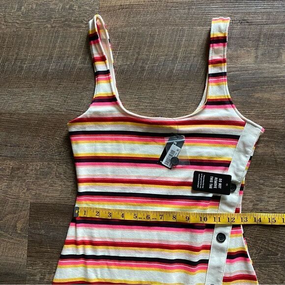 Express Bodycon Midi Dress NEW Colorful Stripes XS Stretch Party - Picture 11 of 13
